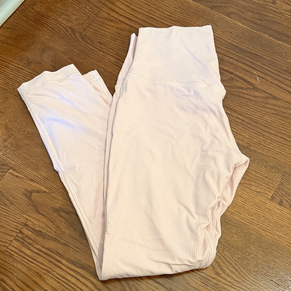 Lululemon Athletica Pink Ribbed Leggings